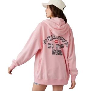 AE x Mean Girls Oversized Zip-Up Pink Hoodie